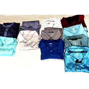 Huge Golf Polo Shirt Lot XL L M S 11 Shirts Total Adidas Calvin Klein & Others